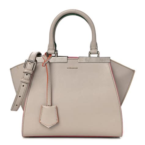 FENDI Vitello Dolce Mini 3Jours Tote Grigio Polvere